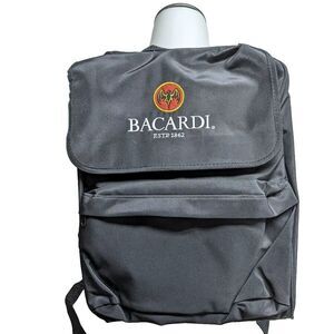 Bacardi Rum Black Backpack Advertisement Liquor Bottle Carrier With Dividers